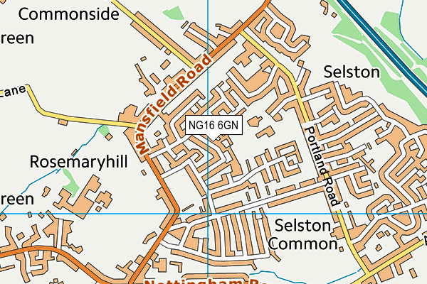 NG16 6GN map - OS VectorMap District (Ordnance Survey)