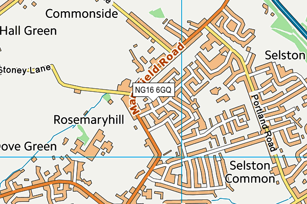 NG16 6GQ map - OS VectorMap District (Ordnance Survey)