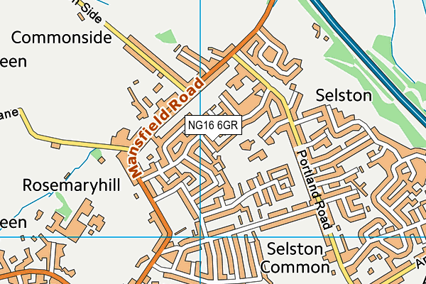 NG16 6GR map - OS VectorMap District (Ordnance Survey)