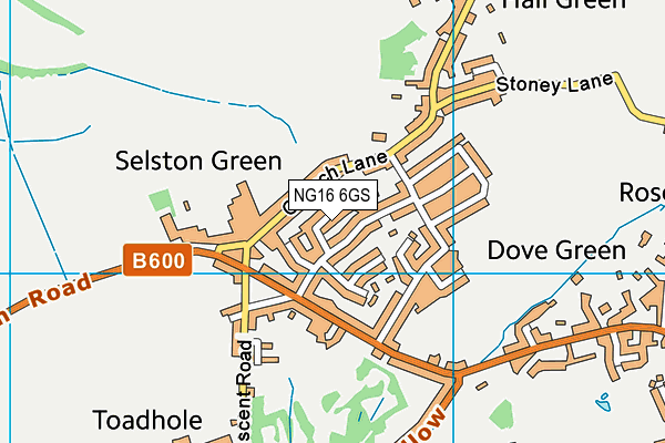 NG16 6GS map - OS VectorMap District (Ordnance Survey)