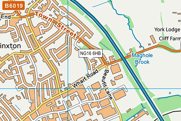 NG16 6HB map - OS VectorMap District (Ordnance Survey)