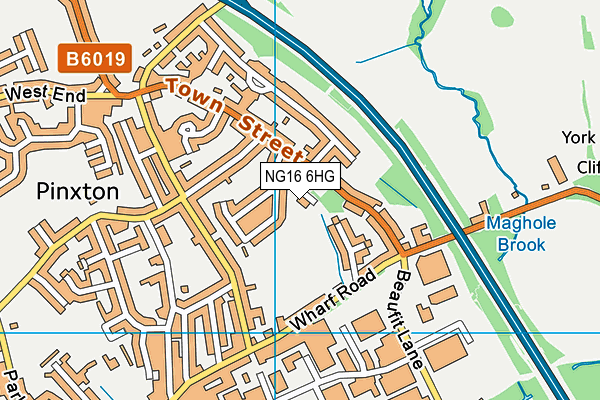 NG16 6HG map - OS VectorMap District (Ordnance Survey)