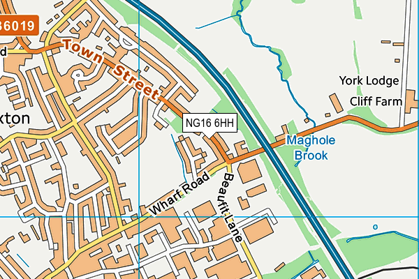 NG16 6HH map - OS VectorMap District (Ordnance Survey)