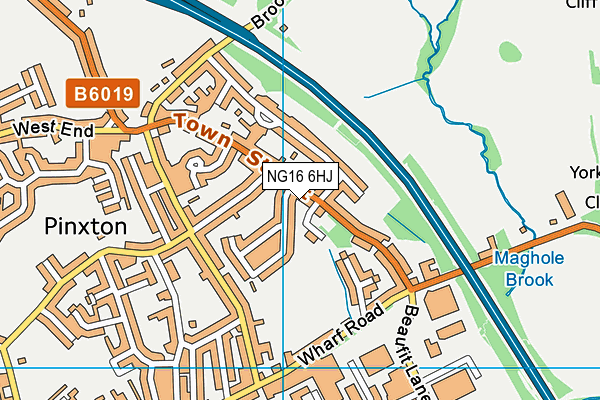 NG16 6HJ map - OS VectorMap District (Ordnance Survey)