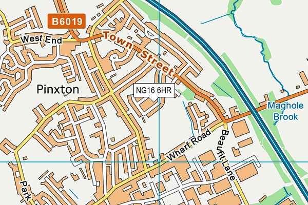 NG16 6HR map - OS VectorMap District (Ordnance Survey)