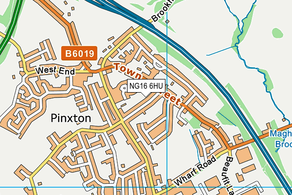 NG16 6HU map - OS VectorMap District (Ordnance Survey)