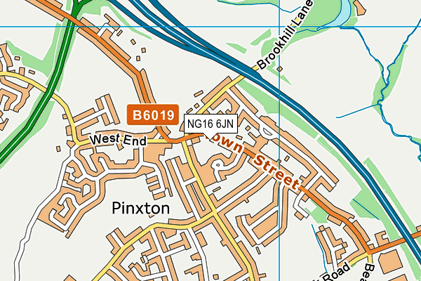 NG16 6JN map - OS VectorMap District (Ordnance Survey)