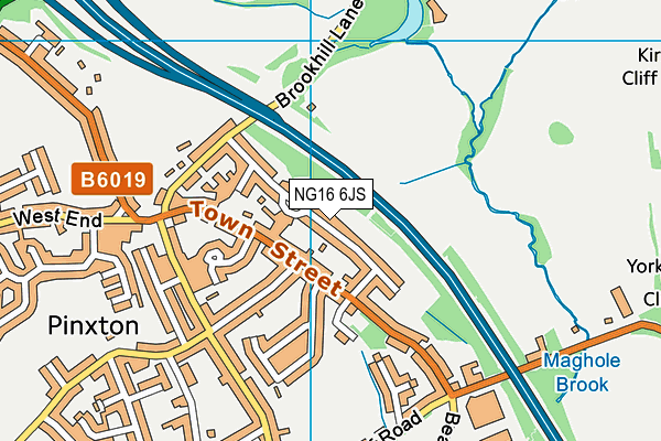 NG16 6JS map - OS VectorMap District (Ordnance Survey)