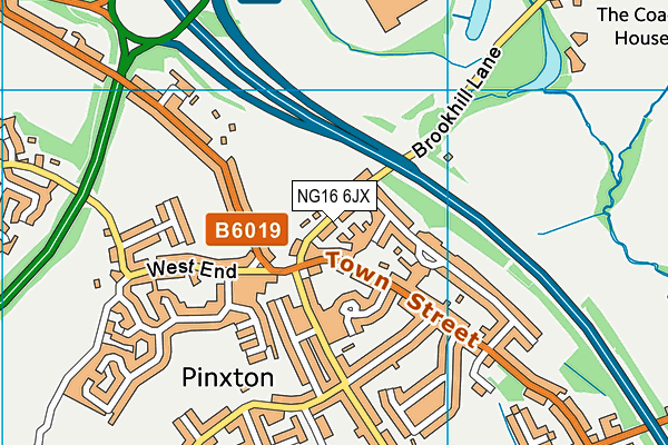 NG16 6JX map - OS VectorMap District (Ordnance Survey)