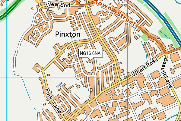 Pinxton Nursery School map (NG16 6NA) - OS VectorMap District (Ordnance Survey)
