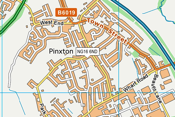 NG16 6ND map - OS VectorMap District (Ordnance Survey)