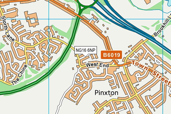 NG16 6NP map - OS VectorMap District (Ordnance Survey)