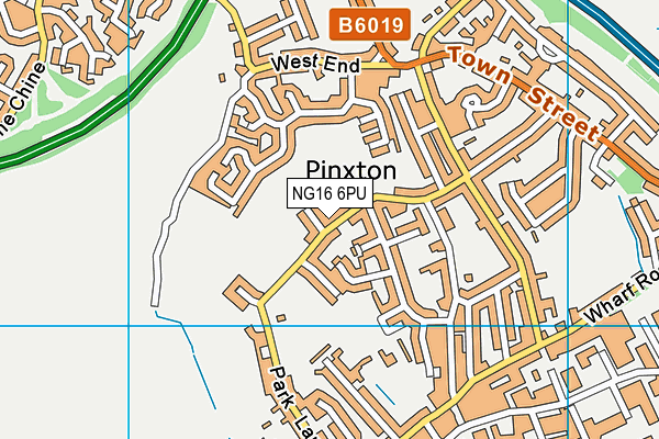 NG16 6PU map - OS VectorMap District (Ordnance Survey)