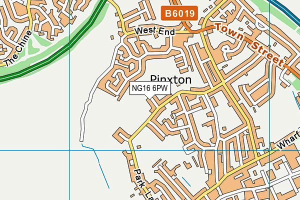 NG16 6PW map - OS VectorMap District (Ordnance Survey)