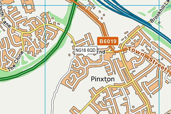 NG16 6QD map - OS VectorMap District (Ordnance Survey)