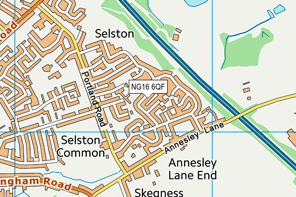 NG16 6QF map - OS VectorMap District (Ordnance Survey)