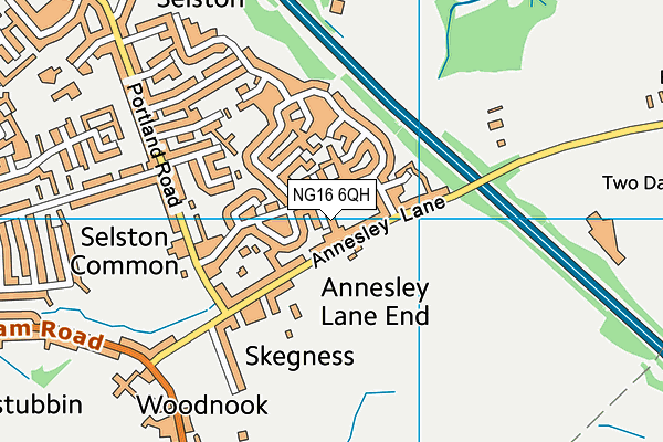 NG16 6QH map - OS VectorMap District (Ordnance Survey)