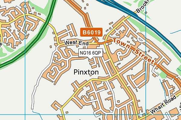 NG16 6QP map - OS VectorMap District (Ordnance Survey)