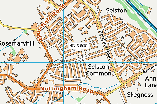 NG16 6QS map - OS VectorMap District (Ordnance Survey)