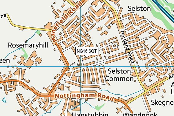 NG16 6QT map - OS VectorMap District (Ordnance Survey)