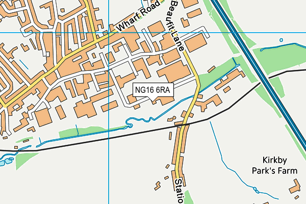 NG16 6RA map - OS VectorMap District (Ordnance Survey)