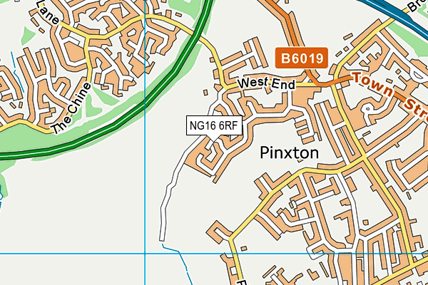 NG16 6RF map - OS VectorMap District (Ordnance Survey)