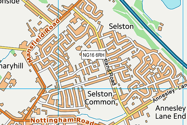 NG16 6RH map - OS VectorMap District (Ordnance Survey)