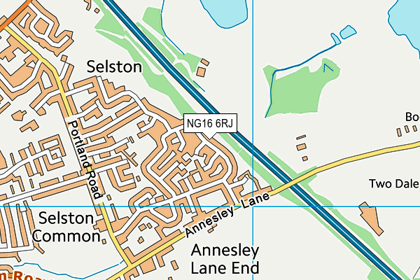 NG16 6RJ map - OS VectorMap District (Ordnance Survey)