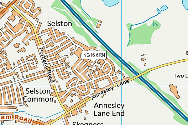 NG16 6RN map - OS VectorMap District (Ordnance Survey)