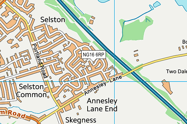 NG16 6RP map - OS VectorMap District (Ordnance Survey)