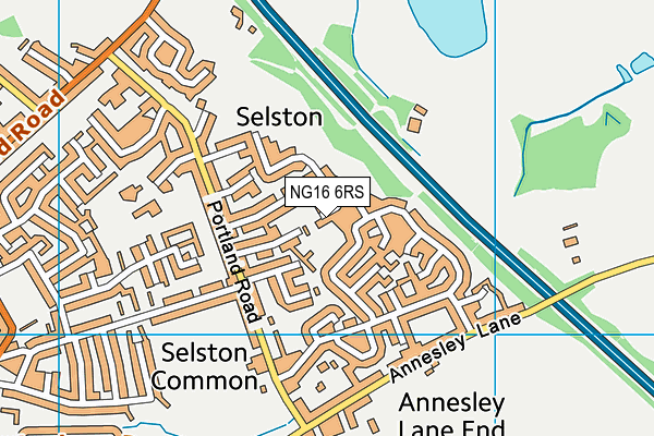 NG16 6RS map - OS VectorMap District (Ordnance Survey)