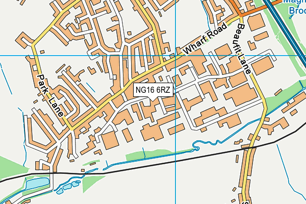 NG16 6RZ map - OS VectorMap District (Ordnance Survey)
