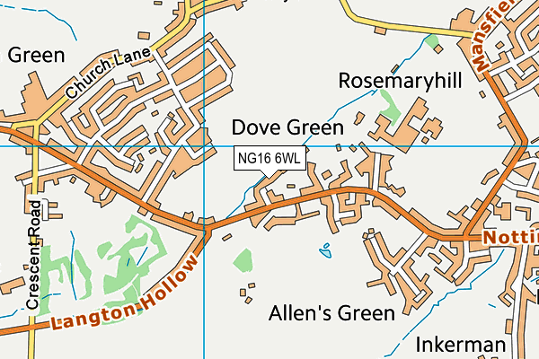 NG16 6WL map - OS VectorMap District (Ordnance Survey)