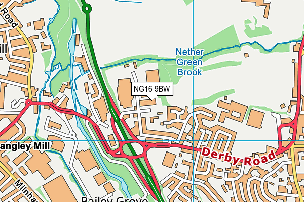 NG16 9BW map - OS VectorMap District (Ordnance Survey)