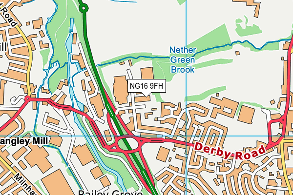 NG16 9FH map - OS VectorMap District (Ordnance Survey)