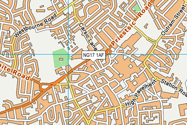 NG17 1AF map - OS VectorMap District (Ordnance Survey)