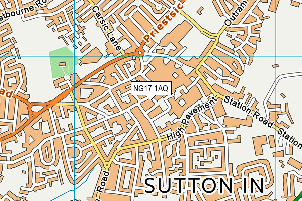 NG17 1AQ map - OS VectorMap District (Ordnance Survey)