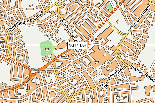 NG17 1AR map - OS VectorMap District (Ordnance Survey)