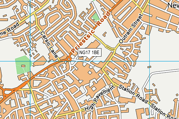 NG17 1BE map - OS VectorMap District (Ordnance Survey)