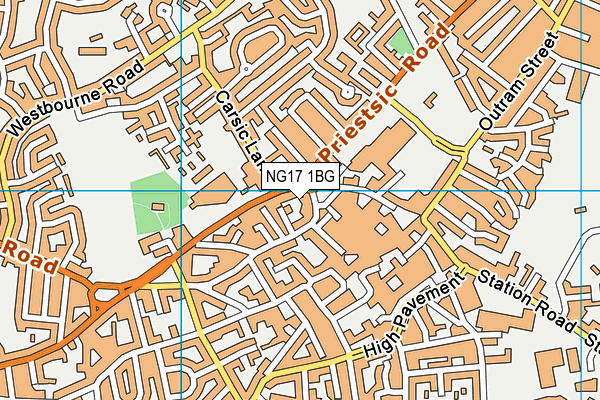 NG17 1BG map - OS VectorMap District (Ordnance Survey)