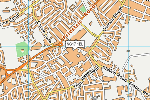 NG17 1BL map - OS VectorMap District (Ordnance Survey)