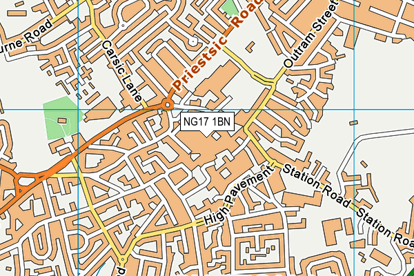 NG17 1BN map - OS VectorMap District (Ordnance Survey)