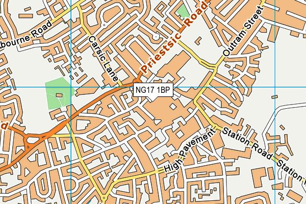 NG17 1BP map - OS VectorMap District (Ordnance Survey)