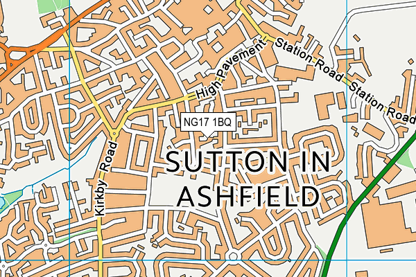 NG17 1BQ map - OS VectorMap District (Ordnance Survey)