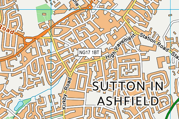 NG17 1BT map - OS VectorMap District (Ordnance Survey)