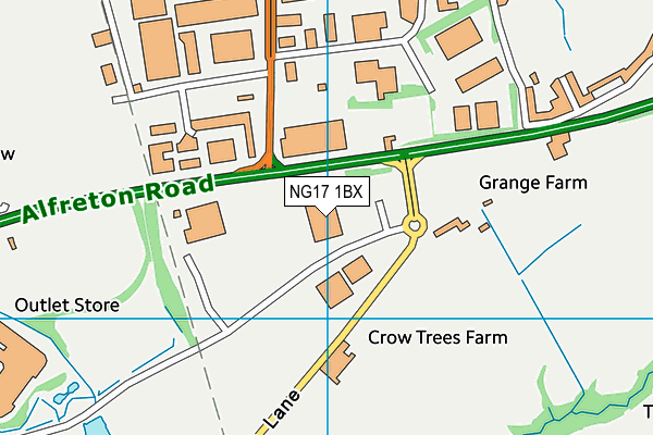 NG17 1BX map - OS VectorMap District (Ordnance Survey)