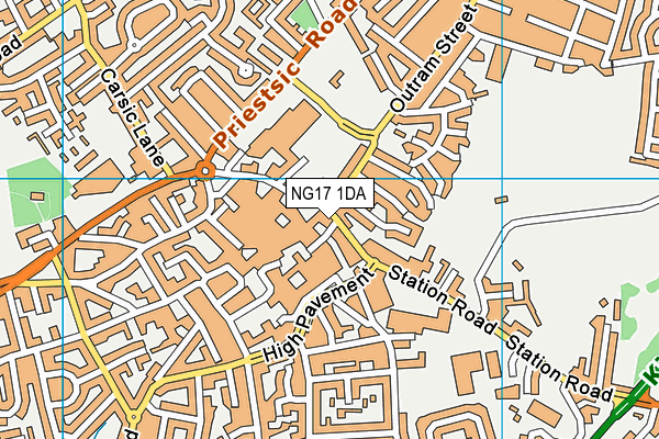 NG17 1DA map - OS VectorMap District (Ordnance Survey)