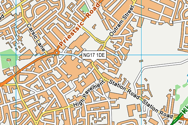 NG17 1DE map - OS VectorMap District (Ordnance Survey)
