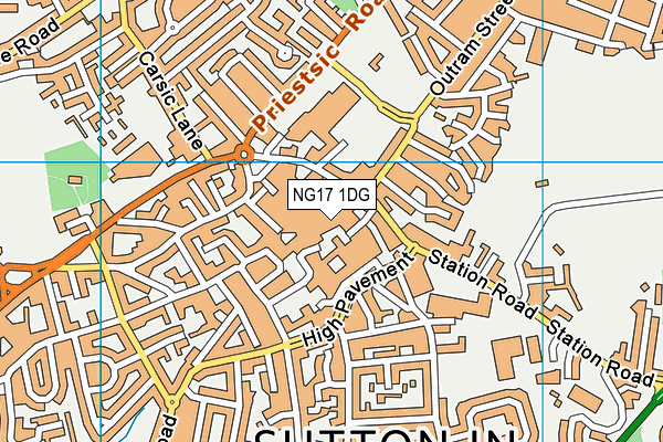 NG17 1DG map - OS VectorMap District (Ordnance Survey)