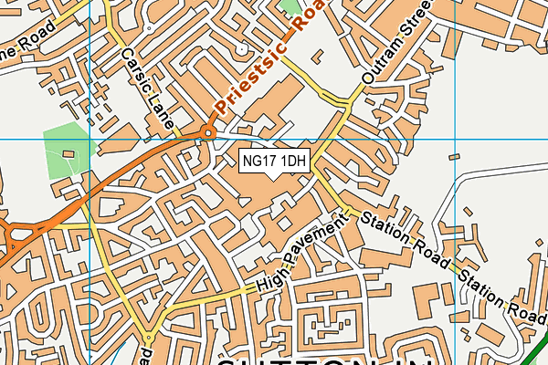 NG17 1DH map - OS VectorMap District (Ordnance Survey)